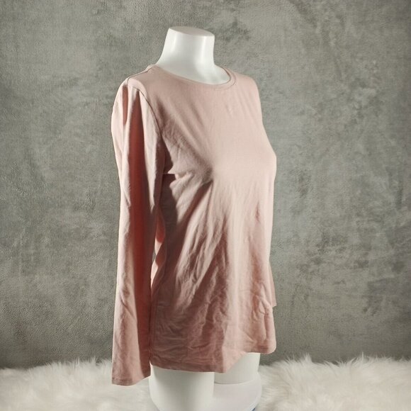 NWT STYLE&CO Basic Top Long Tee M(8-10) Pink Cotton Knit Pullover Casual - Picture 4 of 11
